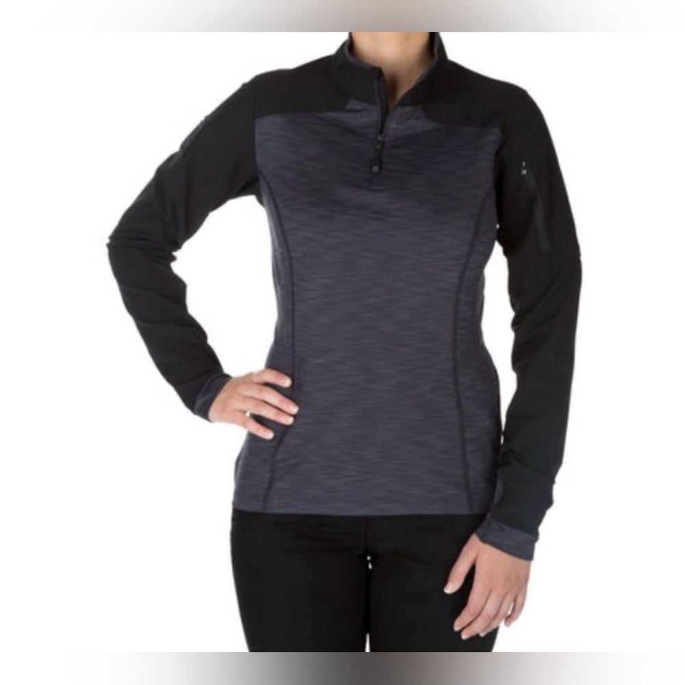5.11 Tactical Rapid Half Zip Pullover Size Medium Grey Black